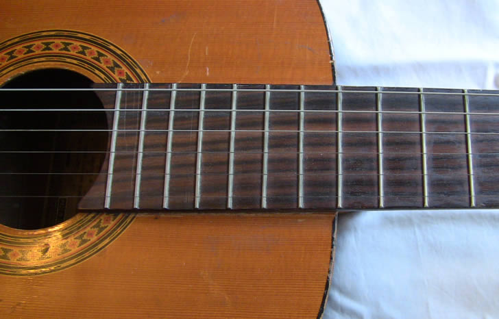 Acoustic guitar fingerboard soundhole